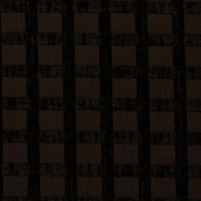 DESIGNER BLOCKED CHOCOLATE CHENILLE UPHOLSTERY  DRAPERY FABRIC BY YARD 54"W - Image 1 of 4