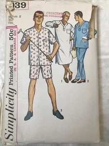 Vintage Simplicity 5039 Men's Pajamas Night Shirt Sewing Pattern medium 38-40 - Picture 1 of 4