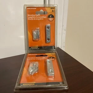 Hillman Hardware Essentials 851676 Mending Plates Zinc 2" x 1/2" - Lot Of 2 - Picture 1 of 8