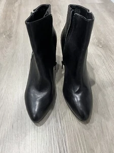 Sandler Black High Heel Leather Ankle Boots Size 40 - Picture 1 of 5