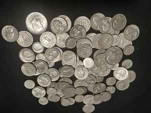 1 POUND LB BAG (16 OUNCES) US Silver Coins MIX ALL 90% Silver Pre-1965 Lot 1 - Picture 1 of 2