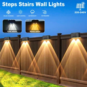4-16 PCS Solar LED Deck Lights Path Garden Patio Pathway Stairs Step Fence Lamp - Picture 1 of 15
