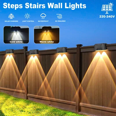 4-16 PCS Solar LED Deck Lights Path Garden Patio Pathway Stairs Step Fence Lamp - Image 1 of 4