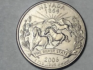 2006 P Nevada State Quarter Pooping Horse Die Break Chip Mint Error Coin - Picture 1 of 9