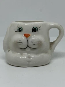 Vintage Easter Bunny Rabbit White Ceramic Child Mini Mug Cup Farmhouse Decor 2” - Picture 1 of 1