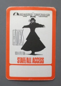 Stevie Nicks satin cloth backstage pass sticker Rock A Little Staff/All Access ! - Picture 1 of 1