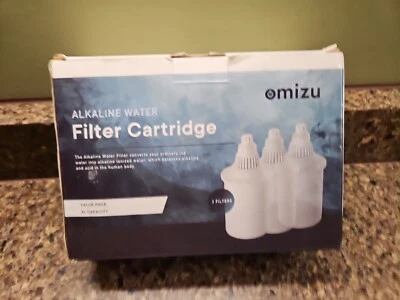 Omizu Alkaline Water Filter Cartridge 3-Pack Pitcher 3 L Capacity NEW & SEALED - Image 1 of 4