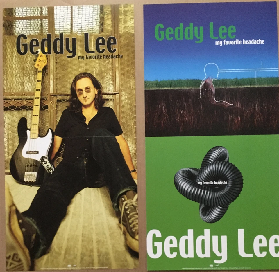 Rush GEDDY LEE Vintage 2000 DOUBLE SIDED PROMO POSTER FLAT for My CD USA 12x24 - Изображение 1 из 1