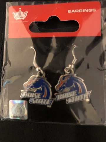 BOISE STATE UNIVERSITY NCAA (SET OF 12) Wire Chrome Earrings Licensed Jewelry Cover
