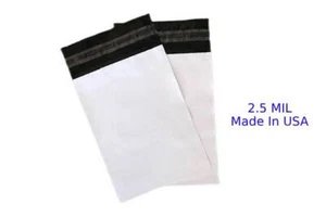 Any Size Poly Mailers Shipping Mailing Envelopes, White Self-Sealing 2.5 MIL - Picture 1 of 3