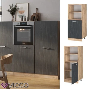 Vorratsschrank R-Line Schwarz Beton Eiche 60 cm kleine Tür Vicco - Bild 1 von 6