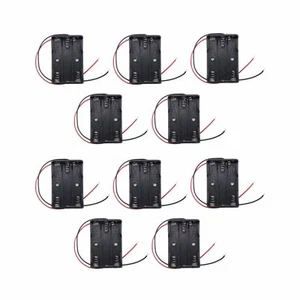 10pcs 3 AAA Battery Holder Case Storage Box 1.5V with Wire Leads Black US Stock - Picture 1 of 1