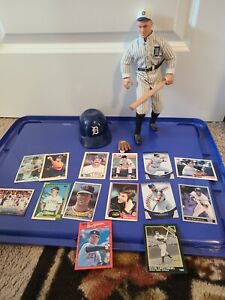 Ty Cobb Cooperstown Collection action figure doll, mini helmet & 14 cards. 