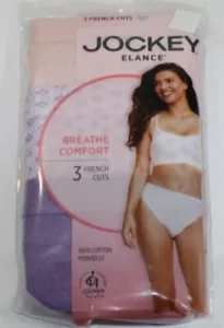 New 3 pack JOCKEY breathe comfort cotton FRENCH CUT cotton 1541 BABY PINK LILAC - Picture 1 of 5