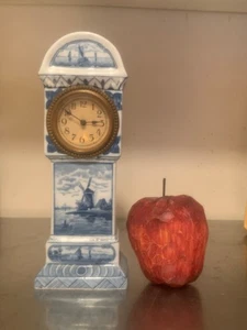 Antique Signed China Blue Delft Clock - BEx sp5 - Picture 1 of 5