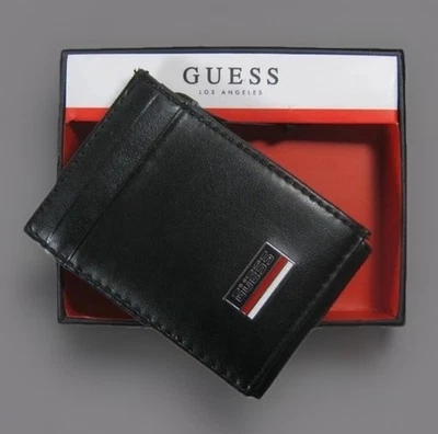 Guess Men's Slim Magnetic Money Clip RFID Billfold Wallet Black 31GO160028 - Image 1 of 4