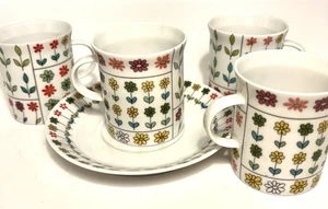 ROSENTHAL EMILIO PUCCI PIEMONTE ESPRESSO/DEMITASSE (4) TASSEN & 1 UNTERTASSE - Bild 1 von 5