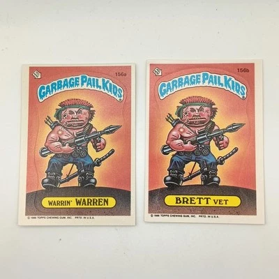 Garbage Pail Kids 156a Warrin Warren 156b Brett Vet Series 4 1986 Topps - Image 1 of 2