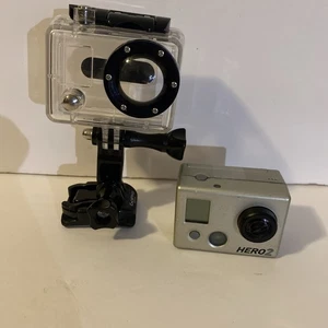 GoPro Hero 2 HD2-14 Silver Action Camera With -Case-Mount UNTESTED - Picture 1 of 1