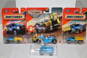 MATCHBOX INC Construction Ford F550 RoadScraper F350 Stake & Unimog 4er Set - Bild 1 von 7