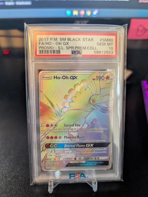 2017 POKEMON BLACK STAR PROMO #SM80 FULL ART/HO-OH GX PSA 10 - Image 1 of 2