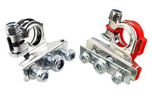 Kit de conector de abrazadera positiva/negativa de terminal de cable de batería de poste superior para automóvil 12 V - Imagen 1 de 7