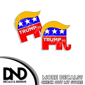 Adesivo decalcomania vinile TRUMP Elephant 2020 Repubblicano - Trump 20 divertente confezione da 2 4" - Foto 1 di 2