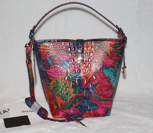 ❤️ Bolso BRAHMIN Shira Bucket Exuberante Melbourne Estampado Tropical Cartera Bolso de Mano Nuevo con Etiquetas - Imagen 1 de 7