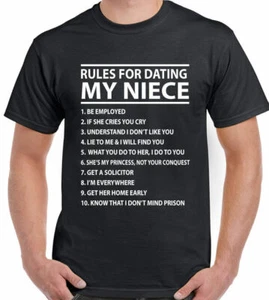 Niece T-Shirt Rules For Dating My Mens Funny Father's Day Uncle's Birthday - Picture 1 of 2