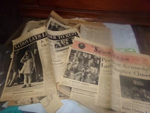 Lot 28 Vintage newspapers Clippings & Papers Billy Grahm Communist John Kennedy - Picture 1 of 24