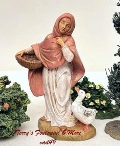 FONTANINI DEPOSE ITALY 5" DEBORAH mit GANS KRIPPE DORF FIGUR 57584 NEU - Bild 1 von 2