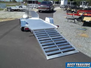 2025 aluma mc10 New single motorcycle aluminum trailer w air dam w chock 5x10 - Picture 1 of 11