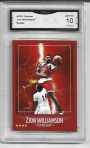 ZION WILLIAMSON ROOKIE CARD, GMA GRADED GEM-MT 10 VERY RARE - Picture 1 of 2