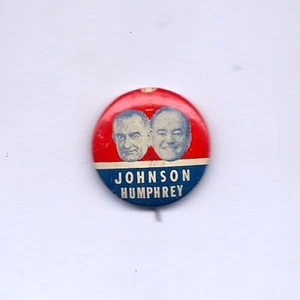 "Johnson / Humphrey" 1964 Lyndon Baines Johnson/Hubert Horatio Humphrey Pinback - Picture 1 of 3