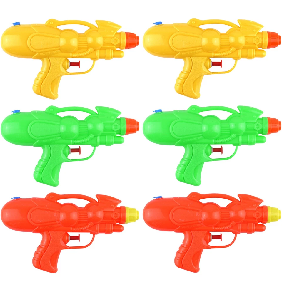 Water Gun Pistol Kids Outdoor Toy Garden Game Party Bag Fillers 17cm Yellow