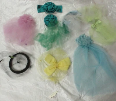 Lote mixto de 8 sombreros vintage hechos a mano - con red y pinzas para el cabello Foto 1 de 4