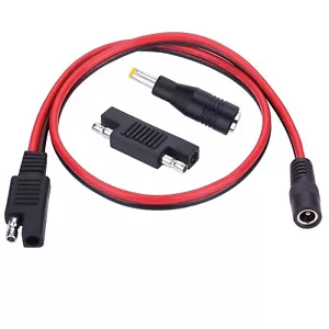 SAE Plug to DC 5.5 x 2.1mm Female 14AWG Adapter Cable Automotive RV Solar Panel - Picture 1 of 7