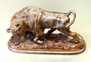 Scultura statua toro scrivania metallo fuso pesante sovietico russo vintage 1970' - Foto 1 di 8