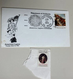 US Bicentennial Stamps 10c #1564,  15c #1789, American Legion Convention 1975 - Picture 1 of 7