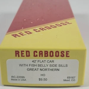 Red Caboose HO Kit #RC-2209h 42’ Flat Car Fishbelly Side Great Northern - Picture 1 of 3