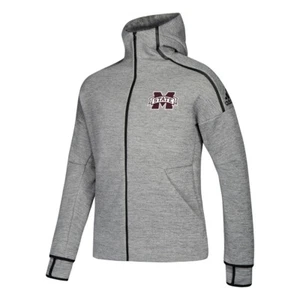 Mississippi State Bulldogs Men's Grey Primary Logo Z.N.E. Full Zip Hoodie - Picture 1 of 2