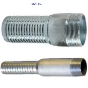 Zinc Plated Hose Barb Long Shank KC Nipple 1-1/4 NPT for 1-1/4 ID Hose SF125LSP - Picture 1 of 5