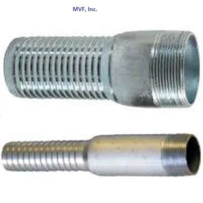 Zinc Plated Hose Barb Long Shank KC Nipple 1-1/4 NPT for 1-1/4 ID Hose SF125LSP - Image 1 of 4