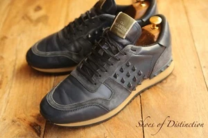 Valentino Rockstud Blue Leather Suede Shoes Trainers Sneakers Men's UK 7 - Picture 1 of 10