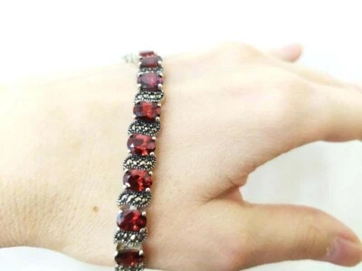 Armenian Spirit Bracelet sterling silver 925 zircons marcasite Vinatge style - Image 1 of 4