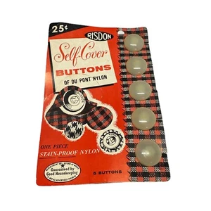 Vintage Risdon Self Cover Buttons - Size 30 - NOS NEW Stain Proof - Picture 1 of 3
