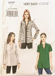 Vogue Sewing Pattern V9151 | Misses Tunic Shirts | Sizes XS S M | Uncut - Bild 1 von 2
