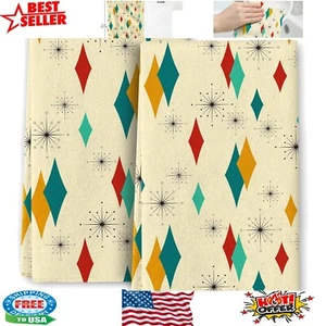 Durable Yellow Absorbent Kitchen Towels - Stylish 2PC Hand Towel Set (16x24 In) - Picture 1 of 9