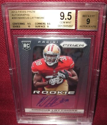 2013 PANINI PRIZM AUTOGRAPH #263 MARCUS LATTIMORE RC BGS 9.5 GEM MINT AUTO 9 - Image 1 of 3