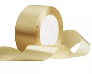 Gold Satin Ribbon 1-1/2 Inches x 25 Yards Fabric Ribbons for Gift Wrapping Fl... - Picture 1 of 6